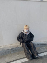 Space String ballon denim wide pants 2color