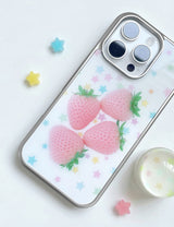 【MADE】Milky Strawberry Star Silver Bumper Case