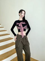 1101. シフォンリボンクロップT