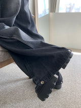 Dual Switch Gradient Flap Pocket Two-Way Snap Wide Pants (3 Colors)