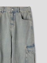 Lur banding cargo denim 2color