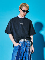 Sakura Animals Black Denim Washed T-Shirt (Ape)