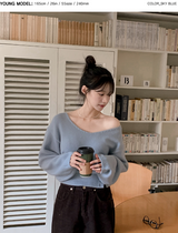 2WAY Off Shoulder Deep V-neck Knit (8color)