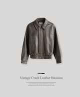 Rib Leather Blouson Jumper / 2 colors