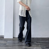 Textured Wide-Leg Trousers
