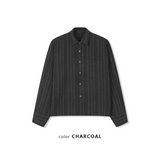 [F/W] モダンストライプクロップシャツ(2color)