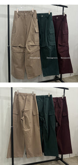 [Unisex] Parachute hard cotton cargo pants(3color)