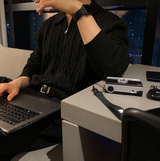 Liu Cable Semi Zip Up Karanite