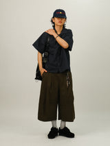 KEN Wrinkle Crop Check Half Shirts