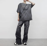 (Unisex) ポリモノクロームプリンティドTシャツ