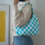 [MADE] Étang Baguette Bag | Checkerboard Sky Blue