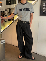 [S/S] デニムパッチリングハーフTシャツ(2color)