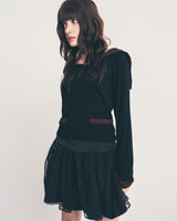 sailor stripe top / black