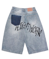 N.W Scribble Denim Bermuda Pants