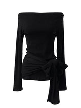 chio off-shoulder strap knit (3color)