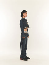 LOW-RISE DENIM PANTS (FOR UNISEX)