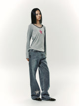 STRING TIED L/S GREY