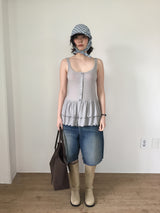 Ruffle Deep Crewneck Nashi (3color)