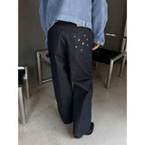 [Unisex] non pade バックステッチ デニムパンツ
