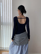 ビッグバッグストラップスリムロングスリーブTシャツ