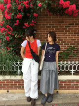 Cozy Check Long Skirt (2color)