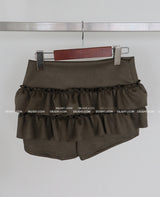 Suede cancan skirt pantskirt