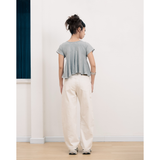 Tiberinus - Darted Barrel Jeans - French Vanilla - Barrel-Leg Jeans with Knee Darts - Cotton Denim