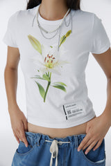 FLOWER CROP TOP (WHITE)