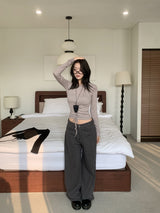ロアナバックコルセットワンオフショルダーTシャツ