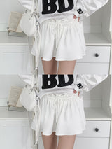Flare Bloom Banding Frill Mini Skirt Pants (2 colors)