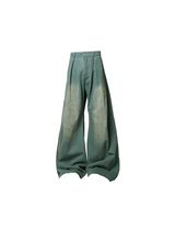 RELABEL Three-Dimensional Composition (Depiction) Waist Pleats Leg Pleats Washed Layered Jeans