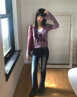 プメ レタリング キュービック ブーツカット ウォッシュドデニム ロングパンツ