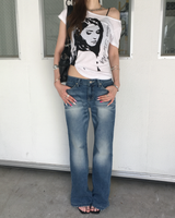 Lowrise rosy bootscut denim pants
