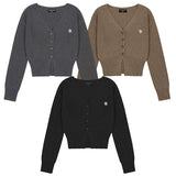 STITCH WOOL KNIT CROP CARDIGAN