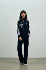 RIBBON JERSEY TRACK PANTS / NAVY
