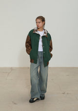 MIX LEATHER COLORING WORK JACKET