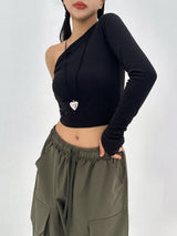 [WARMER SET] HIP WARMER CUTE & SEXY CROPPED-FIT TEE - 2 COLOR