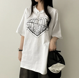 Face Heart Boxy Fit Short Sleeve T-shirt