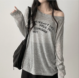 アリングレタリングショルダー長袖Tシャツ