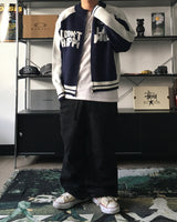 RM Nine lettering color combination knit zip-up (3C)