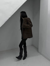 line suede blazer jacket (2color)