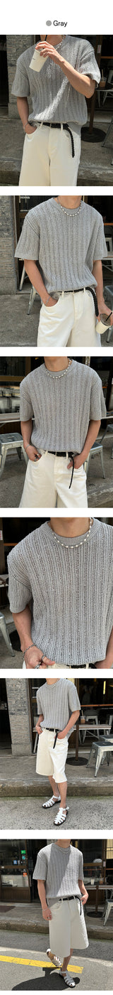 [S/S] Boucle scasi round half knit (10color)