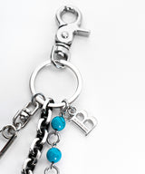 BBD Stone Ball 2-Line Pants Chain (Silver&Turquoise)