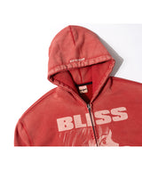 OC Bliss Washed Zip-up hoodie (Red)