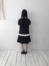 チェックボタンハーフブラウス