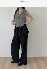 Frill Wrap Nylon Wide Pants