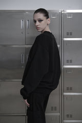 [MADE / unisex ] レザーロゴパッチスウェットシャツ