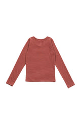 ストライプウールTシャツ [Red]