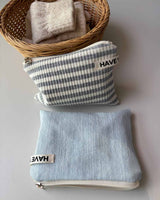 Denim flat pouch - light blue , S size