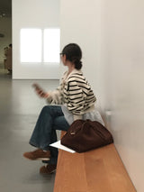 [BELLIDE MADE] ELLE、ストライプニットカーディガン